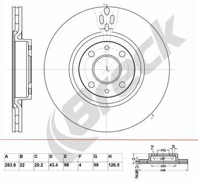 BR376VA100 BRECK Тормозной диск