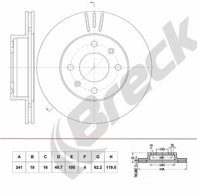 BR391VA100 BRECK Тормозной диск