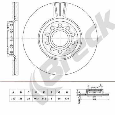 BR404VA100 BRECK Тормозной диск