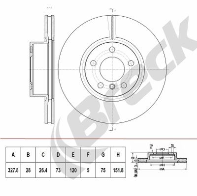 BR408VH100 BRECK Тормозной диск