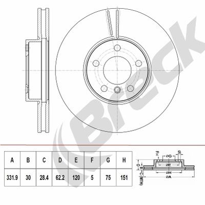 BR411VH100 BRECK Тормозной диск