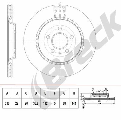 BR413VH100 BRECK Тормозной диск