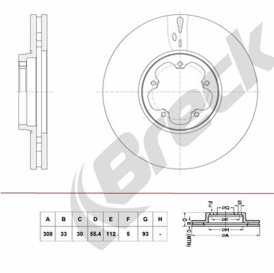 BR431VA100 BRECK Тормозной диск