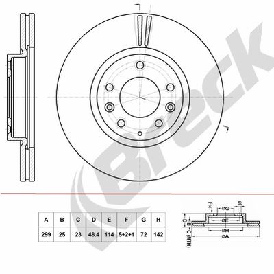 BR434VA100 BRECK Тормозной диск