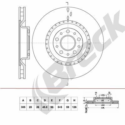 BR435VA100 BRECK Тормозной диск