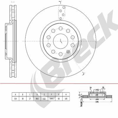 BR440VA100 BRECK Тормозной диск