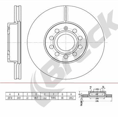 BR447VH100 BRECK Тормозной диск