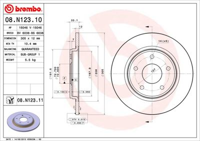 BS6038 BRECO Тормозной диск