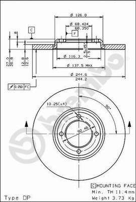 BS7061 BRECO Тормозной диск