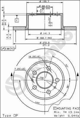 BS7129 BRECO Тормозной диск