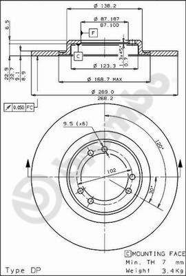 BS7163 BRECO Тормозной диск