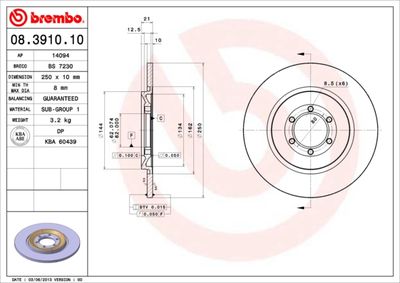 BS7230 BRECO Тормозной диск