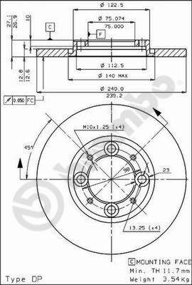 08425110 BREMBO Тормозной диск