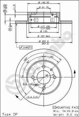 BS7262 BRECO Тормозной диск