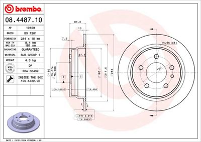 08448710 BREMBO Тормозной диск