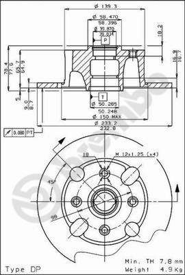 BS7292 BRECO Тормозной диск