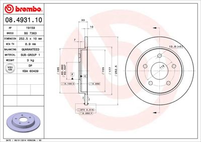 08493110 BREMBO Тормозной диск