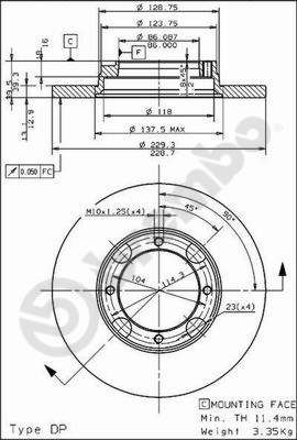 08497410 BREMBO Тормозной диск