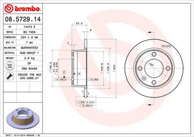 BS7456 BRECO Тормозной диск