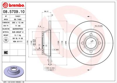 08570910 BREMBO Тормозной диск