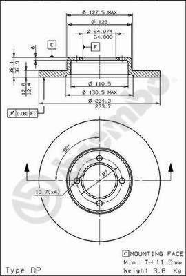 BS7490 BRECO Тормозной диск