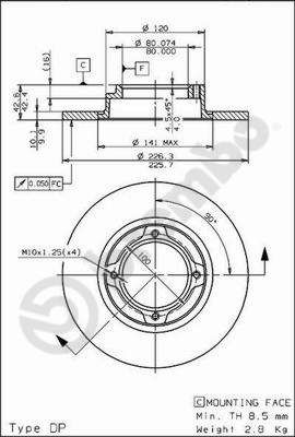 08685810 BREMBO Тормозной диск