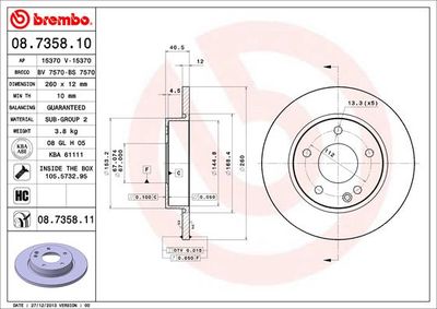 08735810 BREMBO Тормозной диск