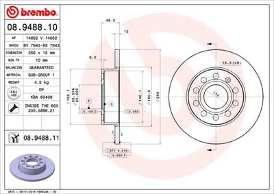 08948811 BREMBO Тормозной диск