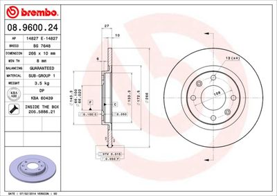 BS7648 BRECO Тормозной диск