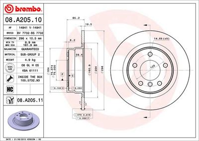 08A20510 BREMBO Тормозной диск