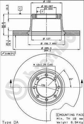 BS7828 BRECO Тормозной диск