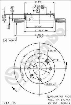 BS7856 BRECO Тормозной диск