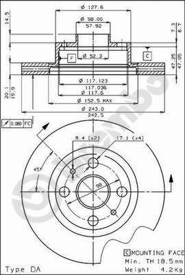 BS7858 BRECO Тормозной диск