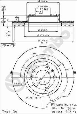 09429710 BREMBO Тормозной диск