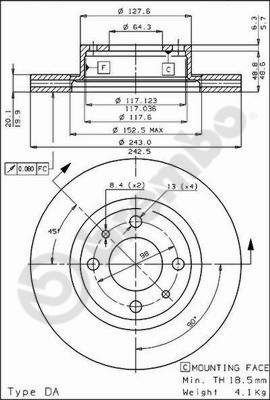 BS7870 BRECO Тормозной диск