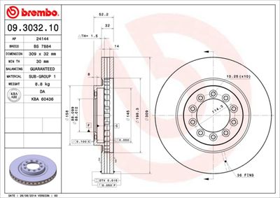 09303210 BREMBO Тормозной диск