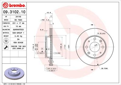 BS7893 BRECO Тормозной диск