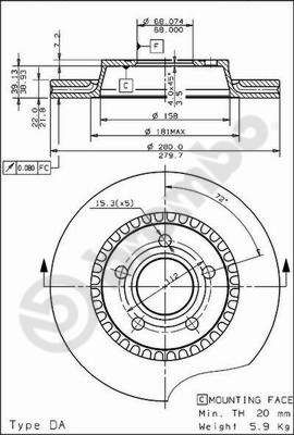 09496410 BREMBO Тормозной диск