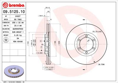 09512510 BREMBO Тормозной диск