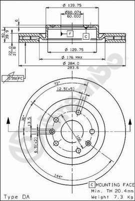 BS7973 BRECO Тормозной диск