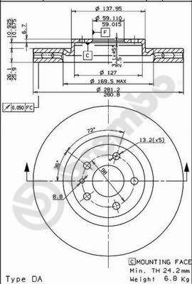 BS8094 BRECO Тормозной диск