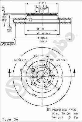 BS8100 BRECO Тормозной диск