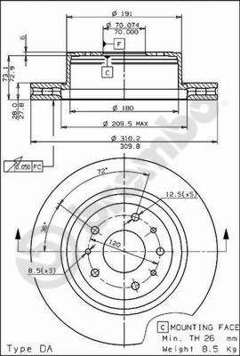 BS8109 BRECO Тормозной диск