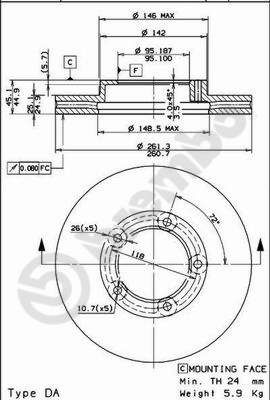 09672410 BREMBO Тормозной диск