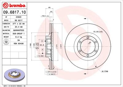 09681710 BREMBO Тормозной диск