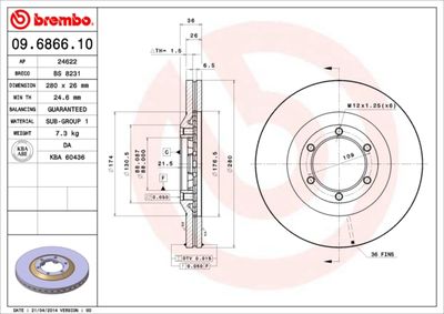 09686610 BREMBO Тормозной диск