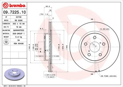 09722510 BREMBO Тормозной диск