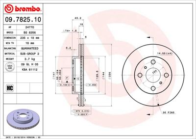 09782510 BREMBO Тормозной диск