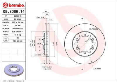 BS8382 BRECO Тормозной диск