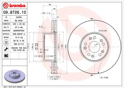 BS8434 BRECO Тормозной диск